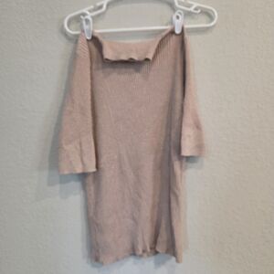 Worthington Blush Pink Off-the-Shoulder Ribbed Sweater